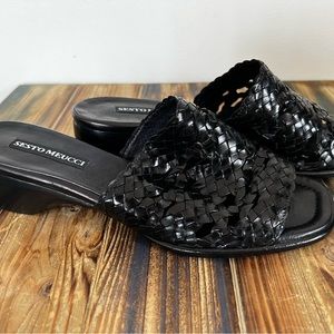Sesto Meucci Open Toe Black Mule Size 7.5